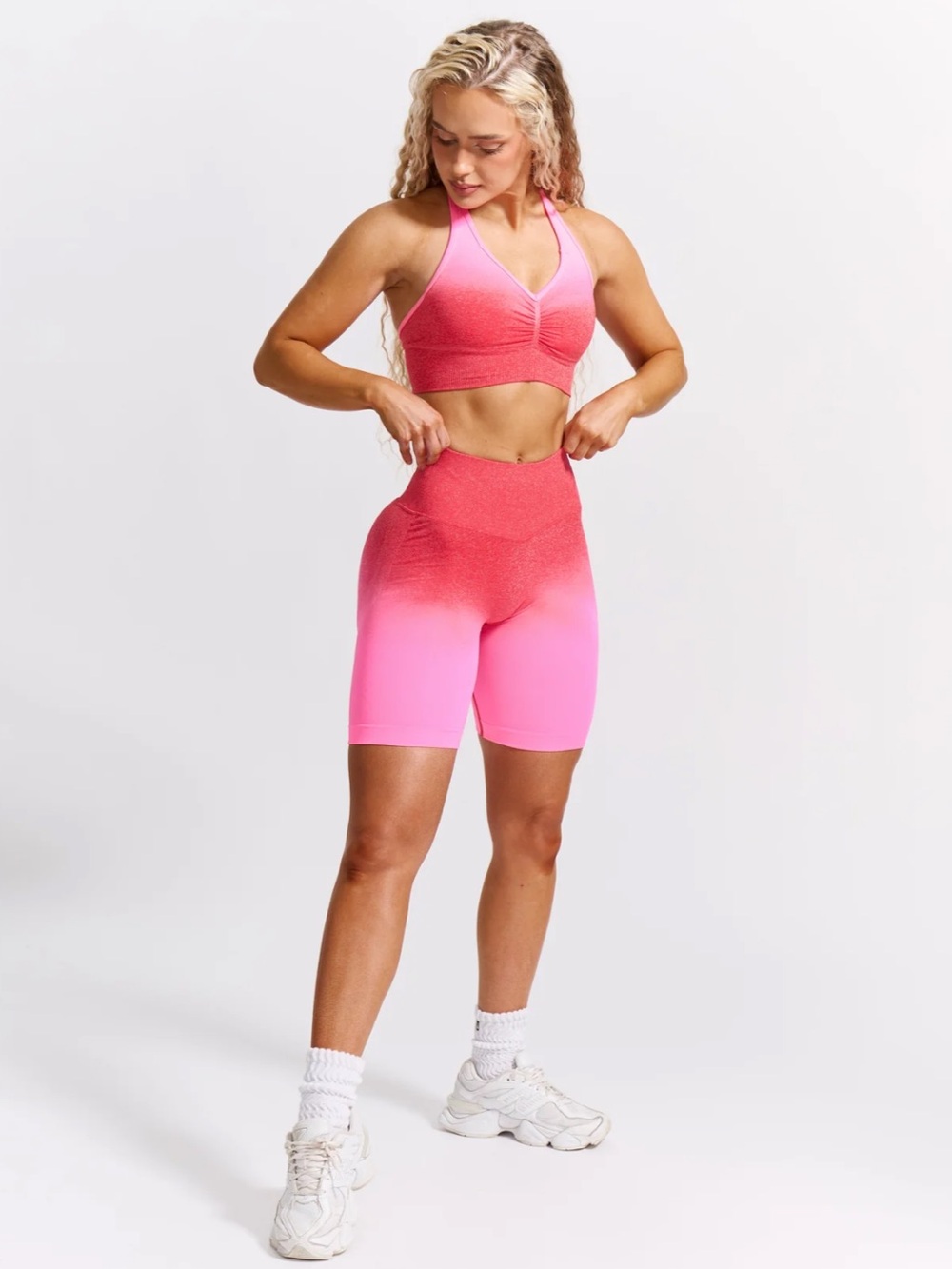 BuffBunny Ombre halter sport bra & miracle seamless shorts set